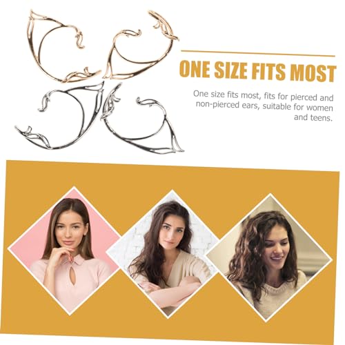 Hemobllo 2 Paare Ohrmanschetten für Damen Minimalistisches Design Piercing Ohrklemmen Verstellbar Silberne und Goldene Ohrringe Komfortabel und Vielseitig für Alltag und Party von Hemobllo