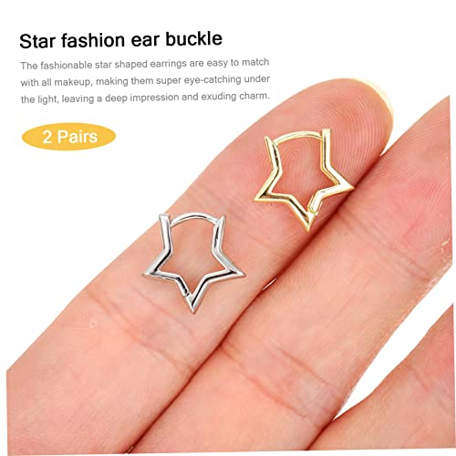 Hemobllo 2 Paare Stern Creolen Ohrringe Minimalistisch Kleine Stern Form Damen Mädchen Modisch Leichte Schmuckset in Gold und Silber Hemobllo 2 Paare Stern Creolen Ohrringe Minimalistisch Kleine Stern Form Damen Mädchen Modisch Leichte Schmuckset in Gold und Silber von Hemobllo
