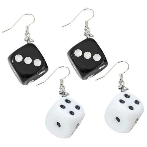 Hemobllo 2 Paare Würfel Ohrringe Punk Stil Geometrische Tropfenanhänger Leichte Resin Dangle Ohrhänger für Frauen Geschenkidee Geburtstag von Hemobllo
