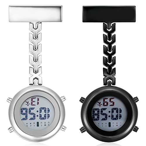 Hemobllo 2stücke Clip Krankenschwesteruhr Stunden-anzeige Präziser Zeitmessung Und Alarmfunktion Tragbare Und Leichte Taschenuhr Für Medizinisches Personal von Hemobllo