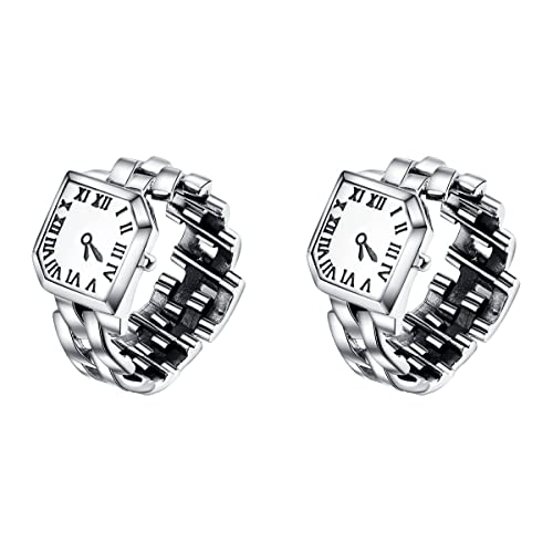 Hemobllo Uhr Ring 2 STK Uhrenring Knotenring Für Betrachten Uhr Mit Handaufzug Uhr Mit Rundem Ring Digitaluhr Für Frauen Zifferblatt Armbanduhren Daumen Uhr S925 Sterlingsilber Kind Mini von Hemobllo