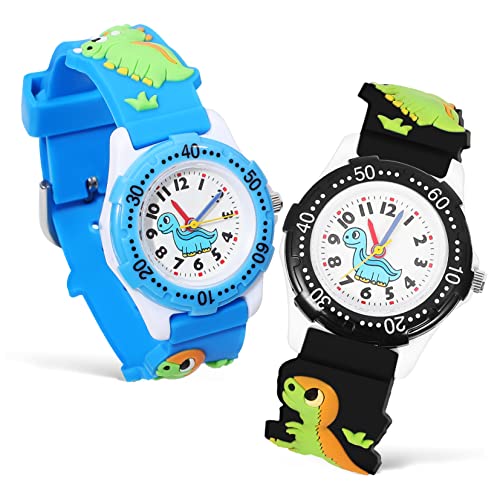 Hemobllo 2 STK wasserdichte Kinderuhr Für Kinder Ansehen Cartoon-Uhren Kinderuhr Für Mädchen Dinosaurier-Uhr Kinderuhr Geschenkt Mädchen Sehen Bewegung Gurtmaterial PVC Zeitplan Junge von Hemobllo