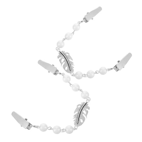 Hemobllo 2 STÜCK Pulloverclips mit Kunststoffperlen Stabile Zinklegierung Vielseitige Strickjacken und Schalhalter für Damen Kleid und Pulloverclips Accessoire von Hemobllo
