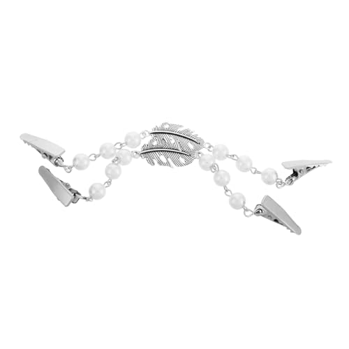 Hemobllo 2 STÜCK Strickjacken Clips mit Perlen Schmuck Pullover Verschluss Clips für Damen Schal und Cardigan Klammern Rutsch Kragenclips Kleidung Befestigung von Hemobllo