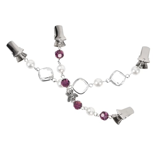 Hemobllo 2 Stck Metall Cardigan Clips Strickjacken und Blusenclips mit und Perlen Schmuck Dekorative und Robuste Klemmclips für Pullover Schals und Kleider Frauenmode Zufällige Farbe von Hemobllo