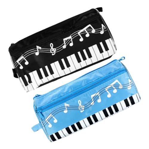 Hemobllo 2 Stck Musiknoten Federmäppchen Teiliges mit Piano Muster Großes Fassungsvermögen Doppellagig Tragbares Federmäppchen für Schüler Stabiles Material für Stifte und Schreibwaren im von Hemobllo