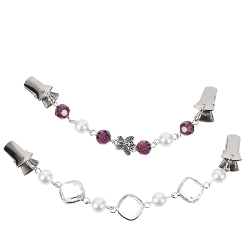 Hemobllo 2 Stck Strickjacken Clips aus Metall mit und Perlen Dekorative Cardigan Clips für Pullover Schals und Kleider Damen Kleidung Klammern Vielseitig für Alltag und Zufällige Farbe von Hemobllo