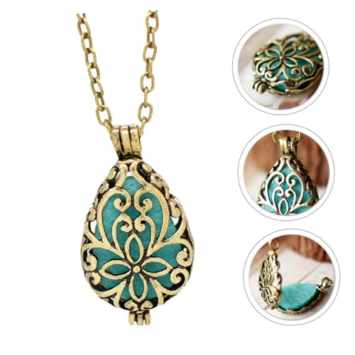Hemobllo 2 Stück Aromatherapie Anhänger Vintage Duftkette mit Offenem Medaillon Dekorative Halskette für Damen Stilvoller Schmuck zu Pullovern und Winterkleidung von Hemobllo