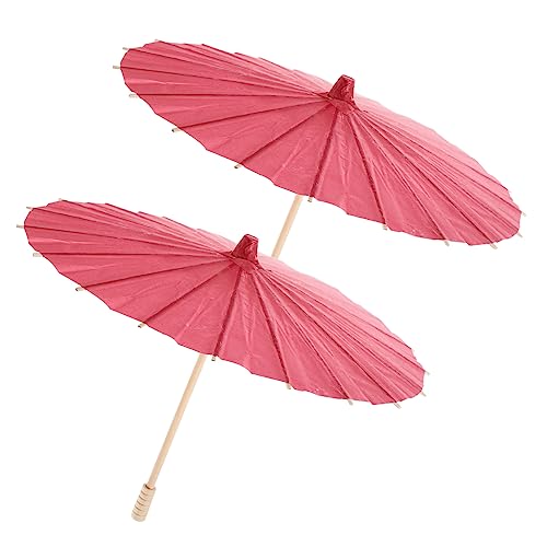 Hemobllo 2 Stück Blankopapier-Regenschirm Zarter Dekorativer Regenschirm Ölpapier-Sonnenschirm Regenschirm Mit Bambusgriff Chinesisches Dekor Vintage-Hochzeitsdekor von Hemobllo