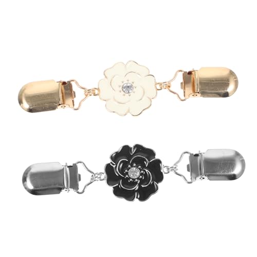 Hemobllo 2 Stück Blumen Strickjackenclips Damen Cardigan Clip Brosche mit Blumendesign Vielseitig als Schal Hemdkragen und Pulloverclip Langlebige Legierung Eleganter Damenschmuck von Hemobllo