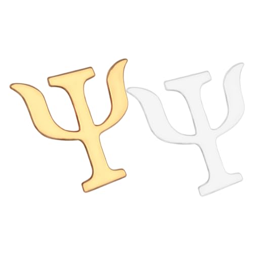 Hemobllo 2 Stück Buchstaben Broschen Legierung Anstecknadeln mit Psychologie Symbol Vintage Design für Kleidung Rucksäcke Hüte Vielseitiges Schmuckaccessoire für Damen von Hemobllo
