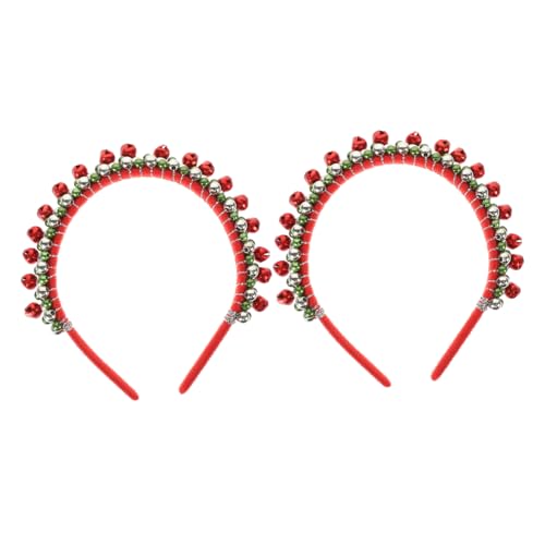 Hemobllo 2 Stück Bunte Weihnachtsstirnbänder mit Glocken Breites Kopfband aus Metall und Bequemes Rutschfestes Damen Haarreif für Weihnachtsfeier Festliche Party Accessoires von Hemobllo