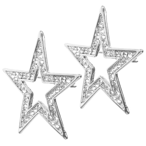 Hemobllo 2 Stück Damen Anstecknadeln Stern Design aus Langlebiger Legierung Glitzernde Strassbrosche für Anzug Schal Muttertag Hochzeit und Festliche Accessoires von Hemobllo