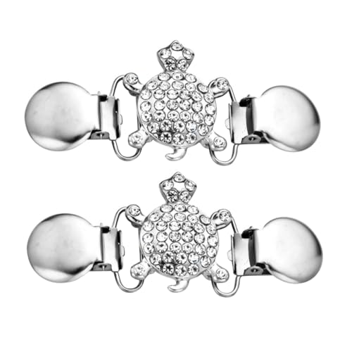 Hemobllo 2 Stück Damen Pullover Clips mit Strass Schildkröten Design Broschen für Cardigans und Schals Langlebige Legierung Praktische Kleidung Accessoires für Frauen von Hemobllo