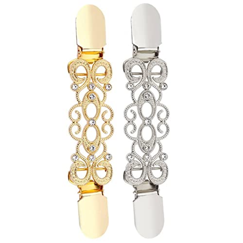 Hemobllo 2 Stück Dekorativer Strickjacken Clips aus Feinem Legierungsmetall mit Funkelnden Schmucksteinen Modischer Pullover und Cardigan Verschluss für Damen Einfach zu Zufällige Farbe von Hemobllo