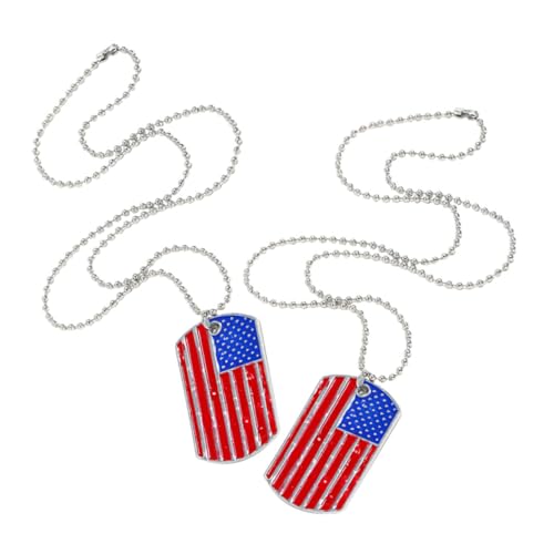 Hemobllo 2 Stück Flag Halskette Patriotic Anhänger für Männer und Frauen Sweater Chain mit Sicherem Material Vielseitig Tragbar bei Partys und Festlichen Anlässen von Hemobllo