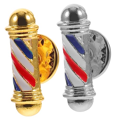 Hemobllo 2 Stück Friseurbroschen aus Barber Shop Pole Anstecknadeln Kleidung Dekoration Kompakt und für Damen und Herren Geschenkidee für Partys und Festivals von Hemobllo