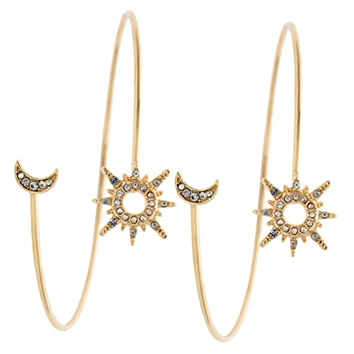 Hemobllo 2 Stück Goldfarbene Armreifen Damen Verstellbar und Monddesign Oberarm Schmuck Armspangen für Alltag Party von Hemobllo