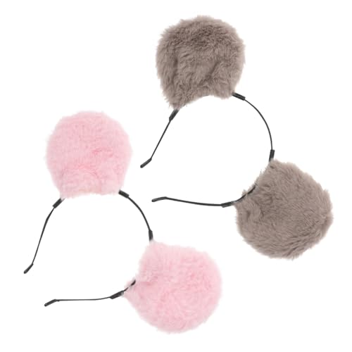 Hemobllo 2 Stück Haarreif Plüsch Hamsterohren Kuschelig Kostüm Cosplay Party Accessoire für Mädchen Geburtstag Verkleidung von Hemobllo