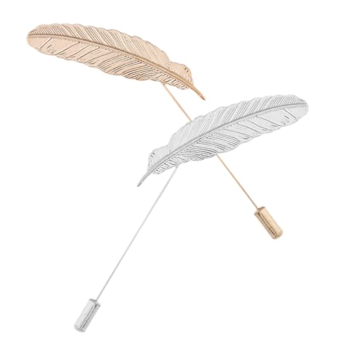 Hemobllo 2 Stück Herren Anstecknadeln Vintage Broschen Silber Gold Kragennadeln für Anzug Hemd Schmuckaccessoires für Hochzeit Party und Alltag von Hemobllo