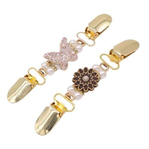 Hemobllo 2 Stück Hochwertige Damen Kleidung Clips mit Perlen Strickjacken und Schalhalter Broschen zum Fixieren von Kleidung und Tüchern Vielseitig Einsetzbar für Blusen und Pullover von Hemobllo