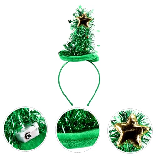 Hemobllo 2 Stück LED Weihnachts Haarreifen mit Leuchtendem Weihnachtsbaum und Funkelnden Sternen Party Haarband aus Sicherem Material für Erwachsene für Festliche Fotos und Feiern von Hemobllo