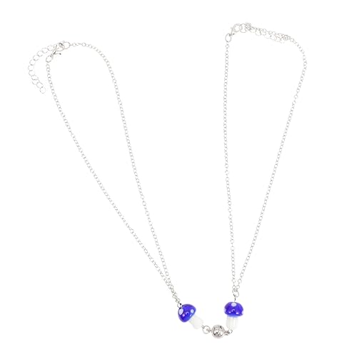 Hemobllo 2 Stück Magnetische Partnerkette mit Pilz Anhänger Hip Hop Halskette für Damen und Herren Leichte Clavicle Chain Sweater Chain für Alltag und Party von Hemobllo