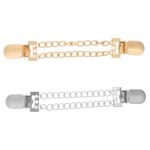 Hemobllo 2 Stück Metallic Cloak Clasp Damen Cardigan Clips mit Kragenverschluss Langlebige Kleid und Schalspangen für Pullover Leichte Praktische Broschen für Vielseitige Modeaccessoires von Hemobllo