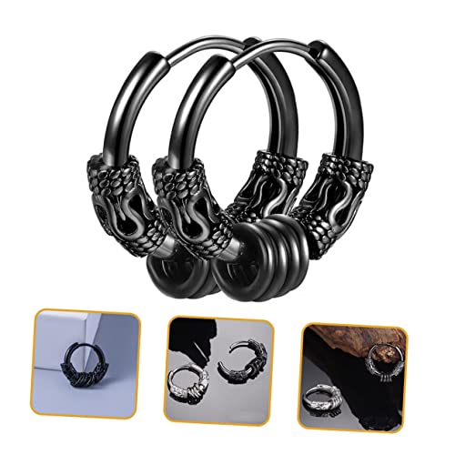 Hemobllo 2 Stück Minimalistische Dragon Totem Creolen Ohrringe für Herren Teiliges Leicht und Robust Modisches Piercing Schmuckaccessoire für Alltag und Besondere Anlässe von Hemobllo