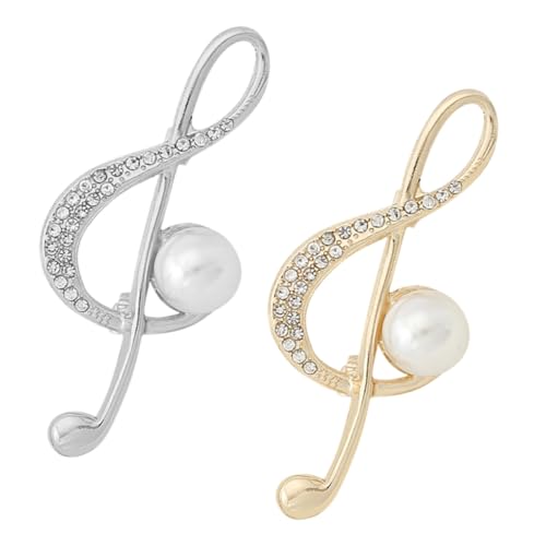 Hemobllo 2 Stück Musiknoten Brosche Damen Anstecknadeln Modisch Kreativ aus Langlebiger Zinklegierung Vielseitig Tragbar an Kleidung Taschen und Elegantes Accessoire für von Hemobllo