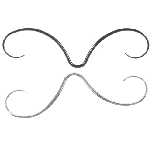 Hemobllo 2 Stück Nasenring Teilig Mustache Septum Ring Herren Damen Piercing Schmuck Silber Schwarz für Nase und Körperpiercing Modisch Komfortabel von Hemobllo