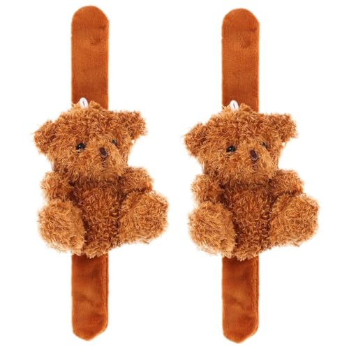 Hemobllo 2 Stück Plüsch Schnapparmband Cartoon Bär Weiches Party Armband Hautfreundlich Leicht und Kompakt als für Geburtstagsfeiern Einfaches Anlegen durch Klatschen von Hemobllo