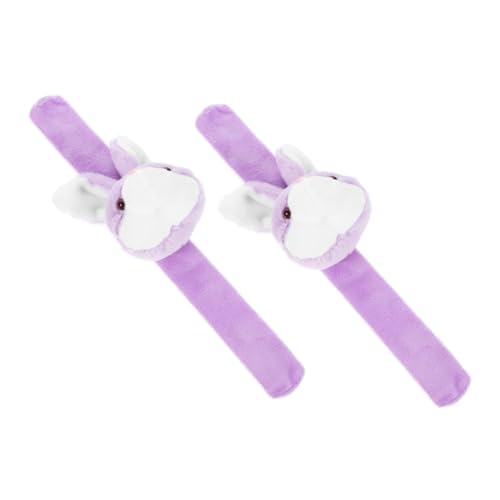 Hemobllo 2 Stück Plüsch Slap Bracelet mit Niedlichem Hasen und Hautfreundlich Lustiges Partyzubehör für Kindergeburtstag Halloween Weihnachten Tier Design Armband für Dekoration von Hemobllo