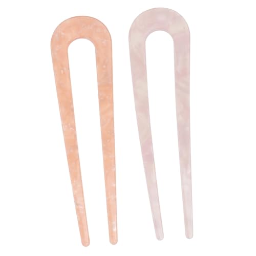 Hemobllo 2 Stück Praktische U Förmige Haarnadeln Haarstäbe in Khakipink und Wassermelonenrot Geeignet für Hochzeitsfrisuren Party und Alltag Langlebiges Haarzubehör für Damen von Hemobllo