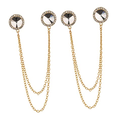 Hemobllo 2 Stück Pullover Ketten Clips mit Funkelnden Strasssteinen Verstellbarer Kragenclip für Cardigans Schals und Kleider Robuste Zinklegierung Vielseitiger Verschlussclip für von Hemobllo