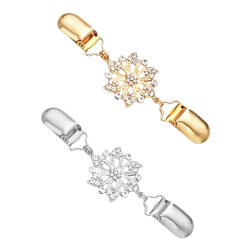 Hemobllo 2 Stück Teiliges Cardigan Clips Damen Hohlblumen Design Retro Strickjacken Verschluss Schalspangen für Pullover und Kleider Geschenkidee für Besondere Anlässe Wie Hochzeit von Hemobllo