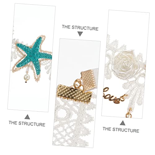 Hemobllo 2 Stück Teiliges Damen Schmuckset mit Perlen Seestern Haarband und Kette Boho Stil Modisch für Hochzeiten Strand Festivals Vielseitig Einsetzbar Verarbeitung von Hemobllo