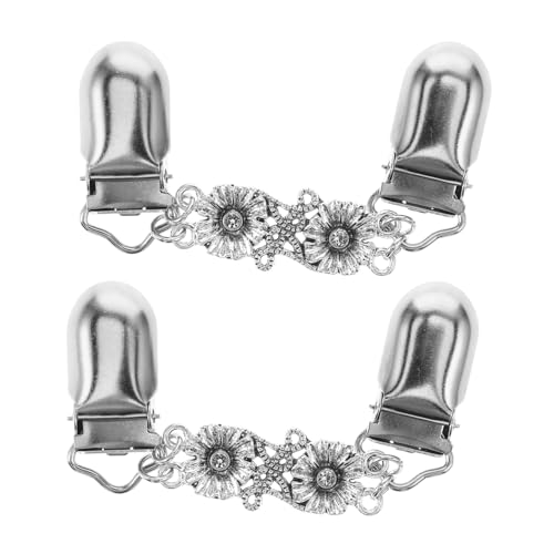 Hemobllo 2 Stück Teiliges Damen Shawl Collar Clips mit Strass Metallbroschen für Pullover Kleider Schals Langlebige Zinklegierung Vielseitig für Cardigan und Mantel Dezenter Schmuck für von Hemobllo