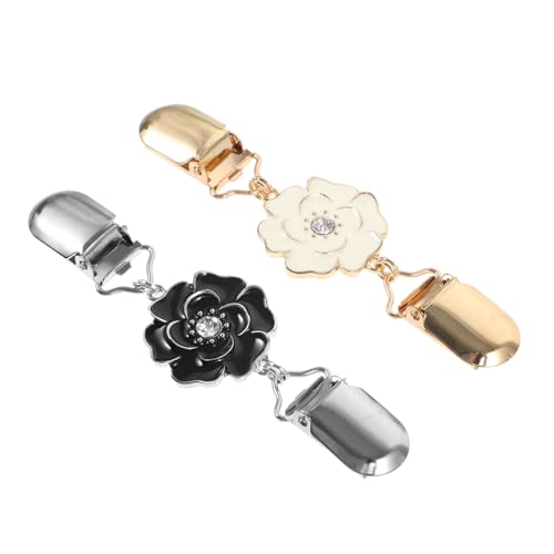 Hemobllo 2 Stück Teiliges Damen Strickjackenclips aus Langlebiger Legierung mit Elegantem Blumen Design Vielseitiger Cardigan Verschluss Stabile Verblassungsfreie Modebrosche für Schal und von Hemobllo