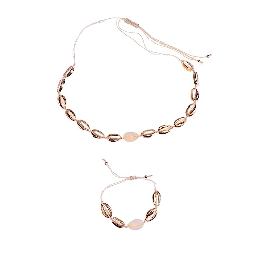 Hemobllo 2 Stück Teiliges Goldfarbenes Muschel Choker Set Verstellbare Damen Halskette und Armband aus Langlebiger Legierung Modischer Schmuck für Strand Party und Alltag Hemobllo 2 Stück Teiliges Goldfarbenes Muschel Choker Set Verstellbare Damen Halskette und Armband aus Langlebiger Legierung Modischer Schmuck für Strand Party und Alltag von Hemobllo
