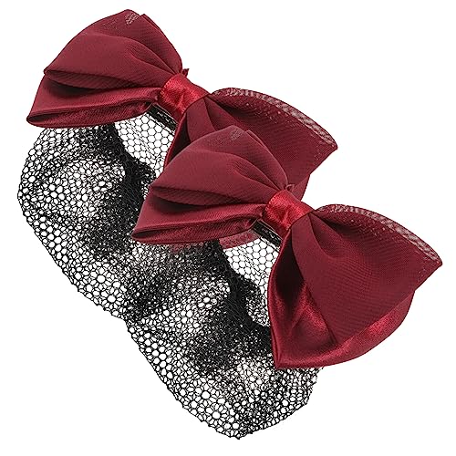 Hemobllo 2 Stück Teiliges Haarnetz mit Schleife Haarnetz Haarklammer für Damen Eleganter Haarschmuck Haargummi Ersatz Haarklammer für Hochsteckfrisuren Geeignet für Formelle und Anlässe von Hemobllo
