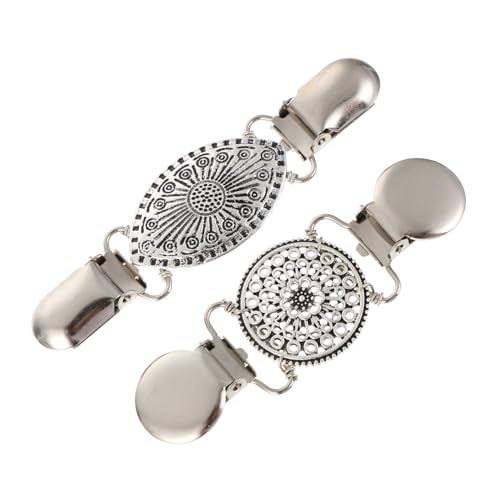 Hemobllo 2 Stück Teiliges Retro Cardigan Clips und Schalhalter Kreative Strickjacken Clip Broschen für Damen und Mädchen Vielseitiger Pullover und Hemdverschluss Eleganter Schalclip für von Hemobllo