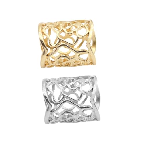 Hemobllo 2 Stück Teiliges Schalring Damen Vintage Hohl Rosenmuster Langlebiger Legierungs Schalhalter Silber und Goldfarbene Clips Einfach zu Befestigen Stilvolle Halstuch Accessoires für von Hemobllo