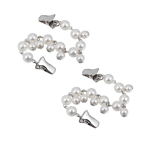 Hemobllo 2 Stück Teiliges Vintage Pullover Ketten aus Perlen Kragenspangen für Strickjacken Vielseitiger Halsschmuck und Retro Cardigan Clips Stilvolle Schmuckaccessoires für Damen von Hemobllo