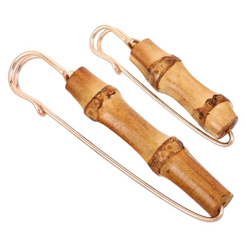 Hemobllo 2 Stück Vintage Bamboo Brooch Teilig Retro Ethno Stil Sicherheitsnadeln für Cardigans und Schals Langlebiger Schmuckclip für Pullover und Kleider Modisches Accessoire mit Präziser von Hemobllo