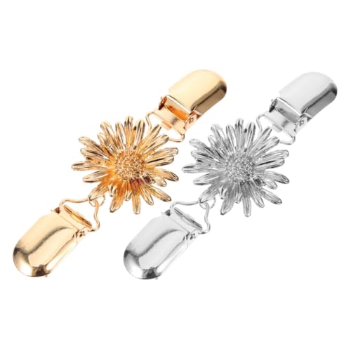 Hemobllo 2 Stück Vintage Cardigan Clip Teilig mit Retro Blumenmuster Vielseitiger Strickjackenhalter und Schalverschluss für Damen Robuste Klammer zum Fixieren von Pullovern Schals und von Hemobllo