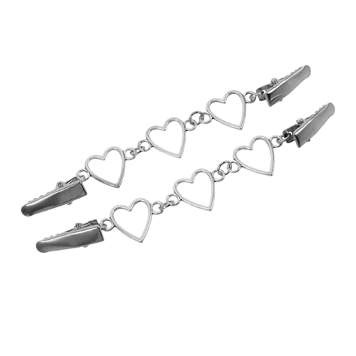 Hemobllo 2 Stück Vintage Cardigan Clips aus Robustem Zinklegierung Herz Ketten Design Pullover Kragenhalter für Damen Strickjacken Kleidungsschmuck von Hemobllo