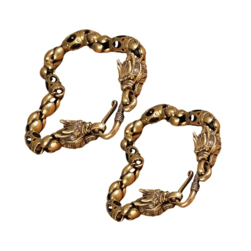 Hemobllo 2stücke Drachenarmband Für Männer Aus Messing Vintage-design Mit Drachenkopf-motiv in Verschiedenen Längen Chinesisches Schmuck-set Für Armbanduhr von Hemobllo