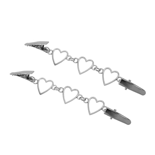 Hemobllo 2 Stück Vintage Herz Ketten Broschen Pullover Clips Strickjacken Verschluss Retro Umhang Kragen Clips für Damen Mädchen Eleganter Blusenclip von Hemobllo