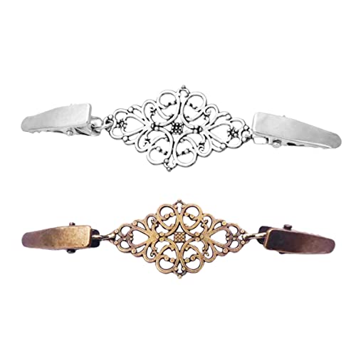 Hemobllo 2 Stück Vintage Pullover Clips Stabile Broschen für Damen Vielseitige Cardigan Clips für Strickjacken Schals Kleider und Hemden Eleganter Retro Look für Party und Alltag von Hemobllo